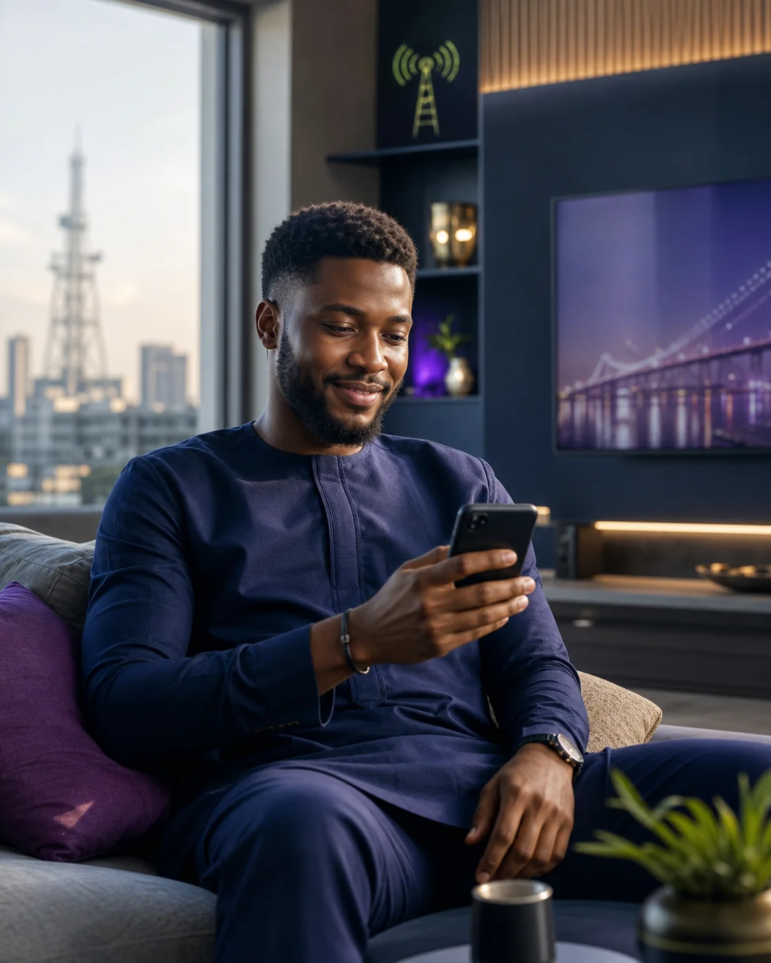An OresamSub customer accessing digital services on a smartphone